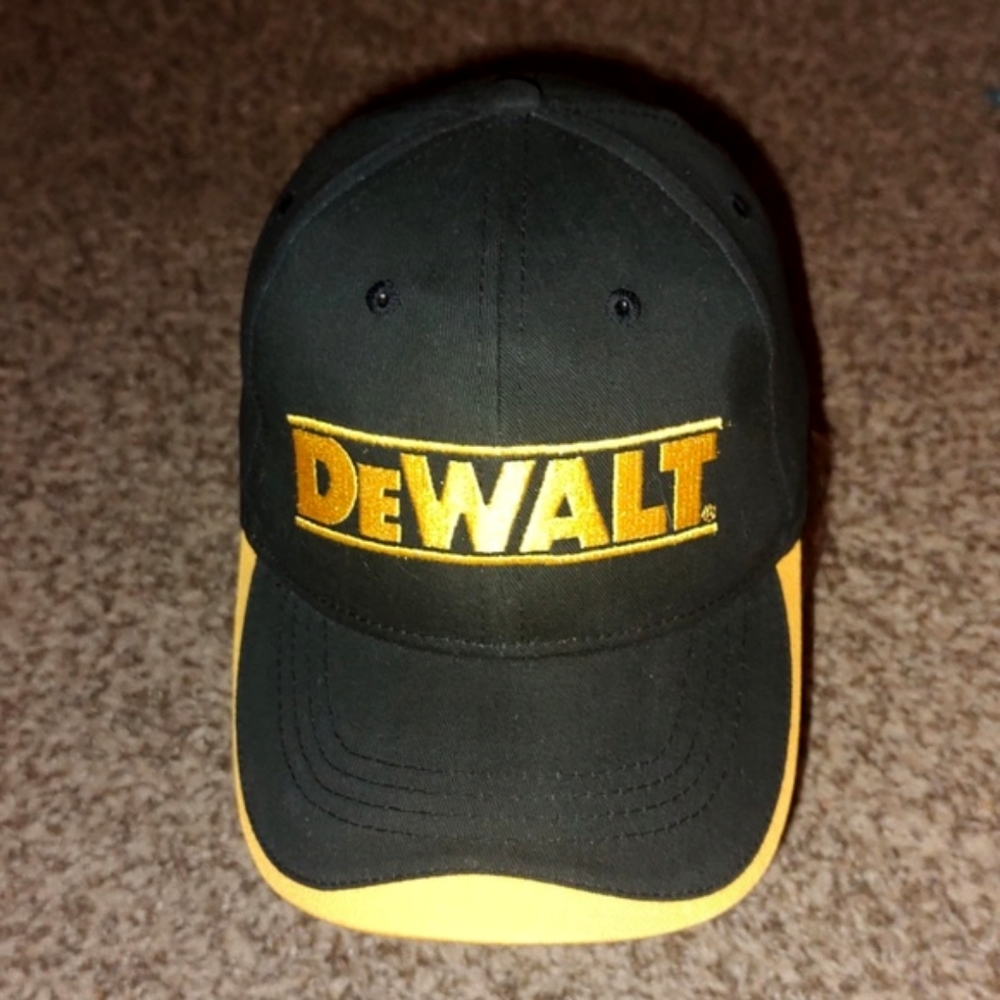 DeWalt Embroidered Black Yellow Strapback Hat Cap